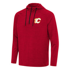 Calgary Flames Antigua Spikes Quarter-Zip Hoodie - Heather Red - NHL