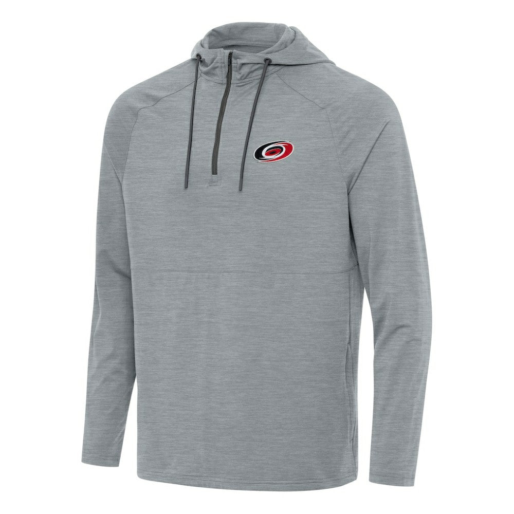 Carolina Hurricanes Antigua Spikes Quarter-Zip Hoodie - Heather Gray - NHL