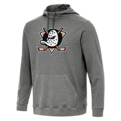 Anaheim Ducks Antigua Cloud Pullover Hoodie - Heather Black - NHL