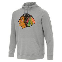 Chicago Blackhawks Antigua Cloud Pullover Hoodie - Heather Gray - NHL