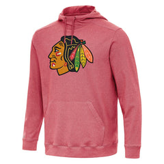 Chicago Blackhawks Antigua Cloud Pullover Hoodie - Heather Red - NHL