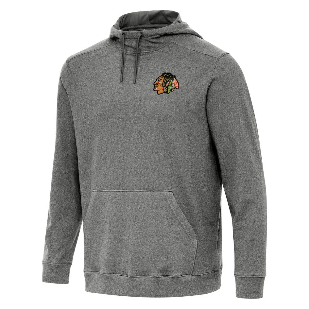 Chicago Blackhawks Antigua Cloud Pullover Hoodie - Heather Black - NHL