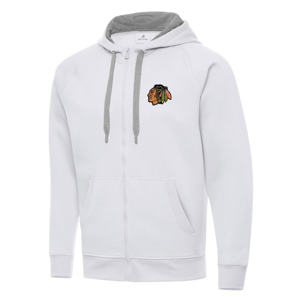 Chicago Blackhawks Antigua Big & Tall Victory Full-Zip Hoodie - White - NHL