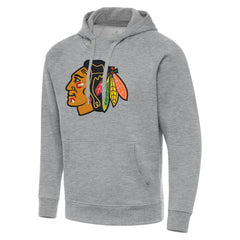 Chicago Blackhawks Antigua Big & Tall Victory Pullover Hoodie - Heather Gray - NHL