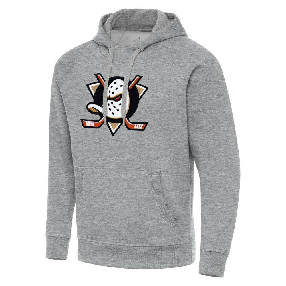 Anaheim Ducks Antigua Big & Tall Victory Pullover Hoodie - Heather Gray - NHL
