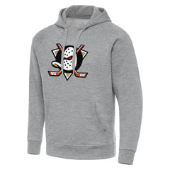 Anaheim Ducks Antigua Big & Tall Victory Pullover Hoodie - Heather Gray - NHL