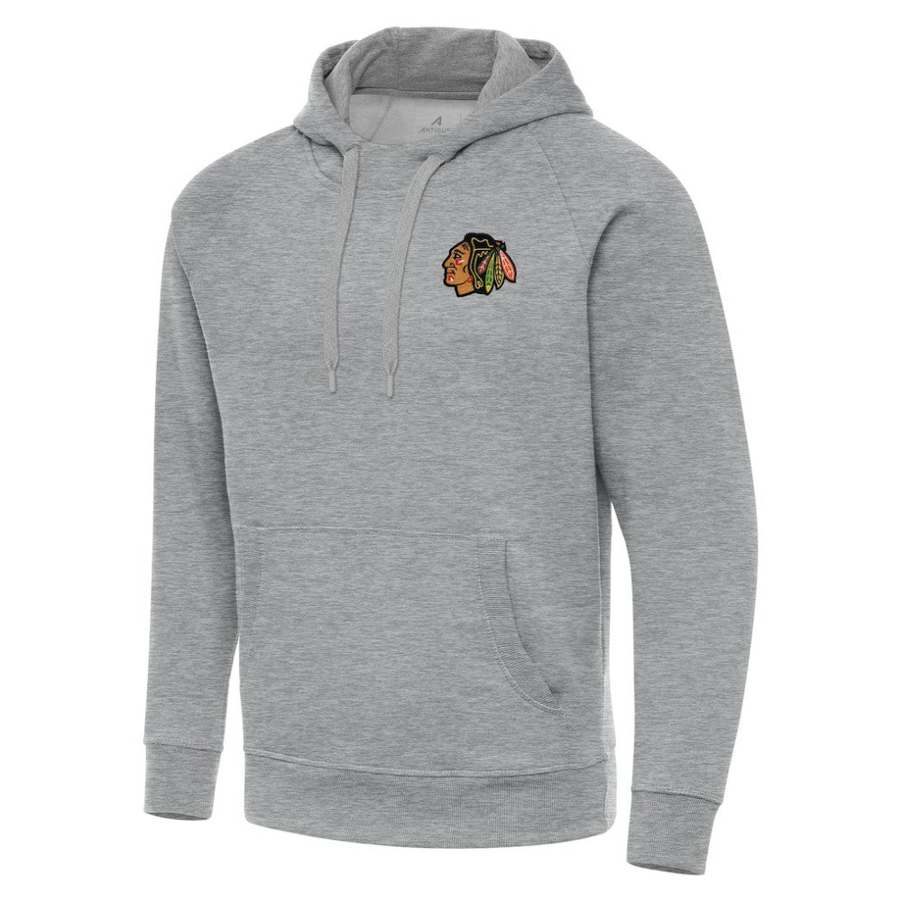 Chicago Blackhawks Antigua Big & Tall Victory Pullover Hoodie - Heather Gray - NHL