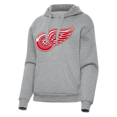 Detroit Red Wings Antigua Women's Victory Pullover Hoodie - Heather Gray - NHL