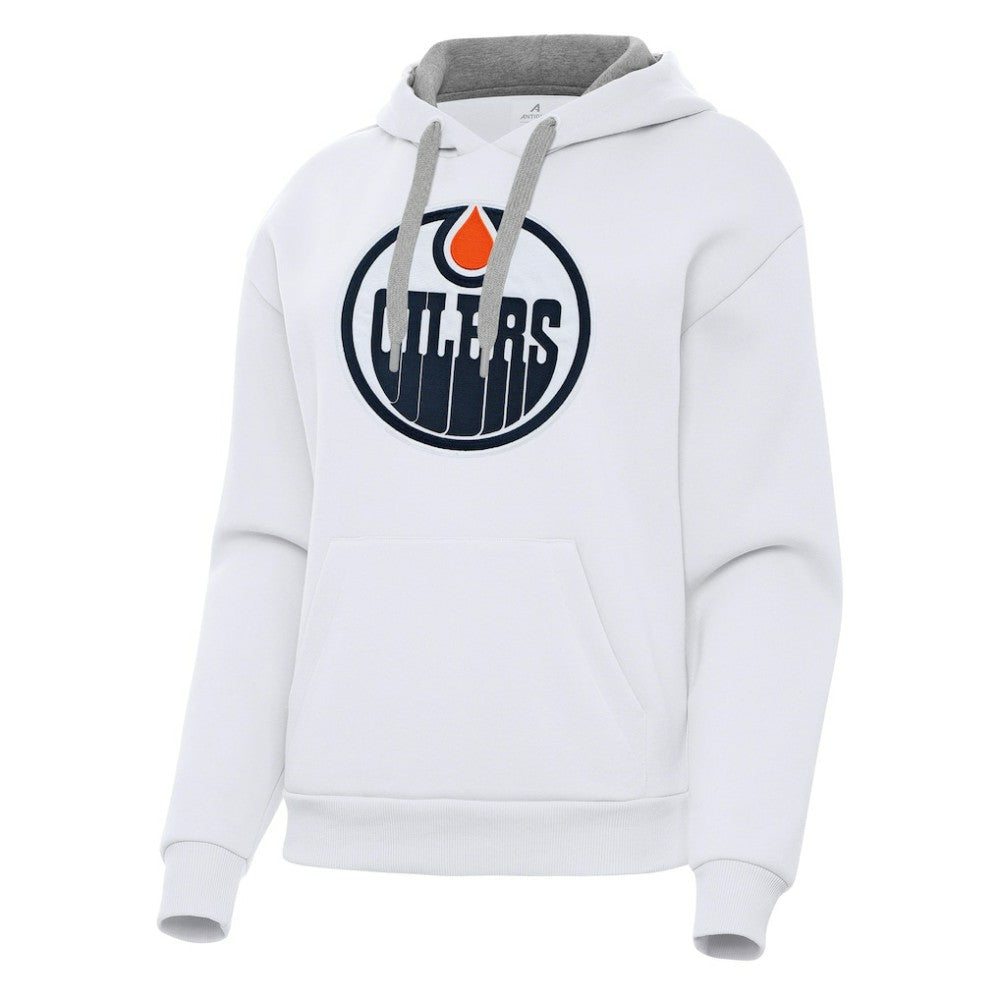 Edmonton Oilers Antigua Women's Victory Pullover Hoodie - White - NHL