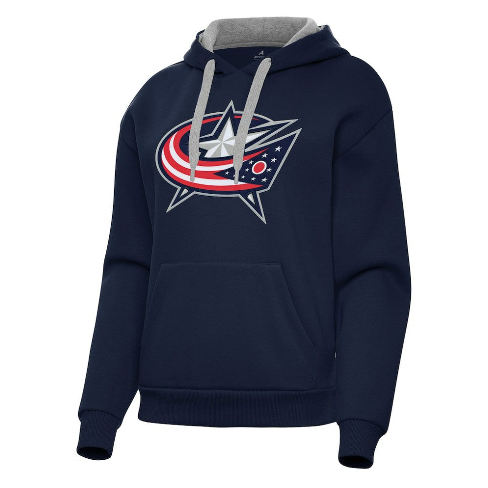 Columbus Blue Jackets Antigua Women's Victory Pullover Hoodie - Navy - NHL