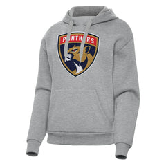 Florida Panthers Antigua Women's Victory Pullover Hoodie - Heather Gray - NHL