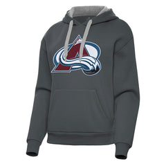 Colorado Avalanche Antigua Women's Victory Pullover Hoodie - Charcoal - NHL