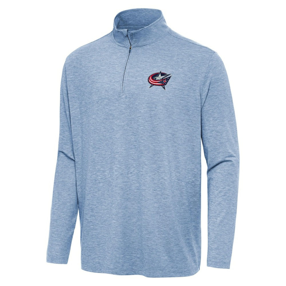 Columbus Blue Jackets Antigua Hunk Quarter-Zip Top - Heather Aqua - NHL