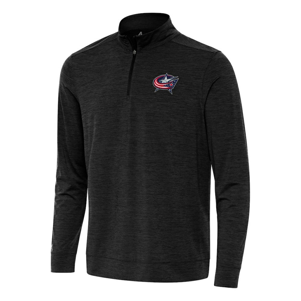 Columbus Blue Jackets Antigua Bright Quarter-Zip Top - Heather Black - NHL
