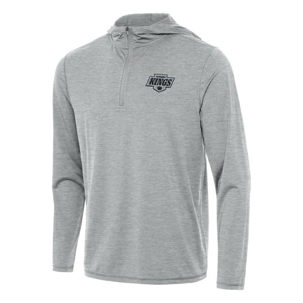 Los Angeles Kings Antigua Tidy Quarter-Zip Hoodie - Heather Gray - NHL