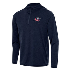 Columbus Blue Jackets Antigua Tidy Quarter-Zip Hoodie - Heather Navy - NHL
