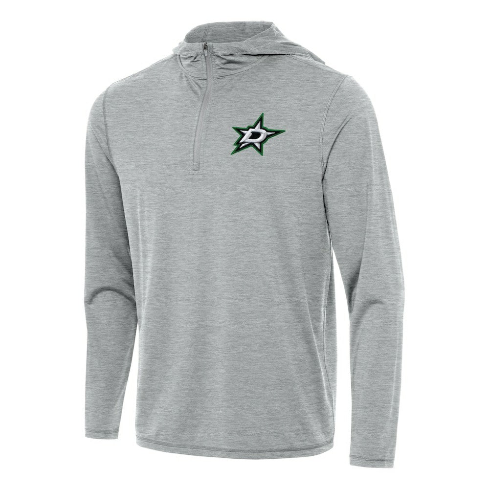 Dallas Stars Antigua Tidy Quarter-Zip Hoodie - Heather Gray - NHL