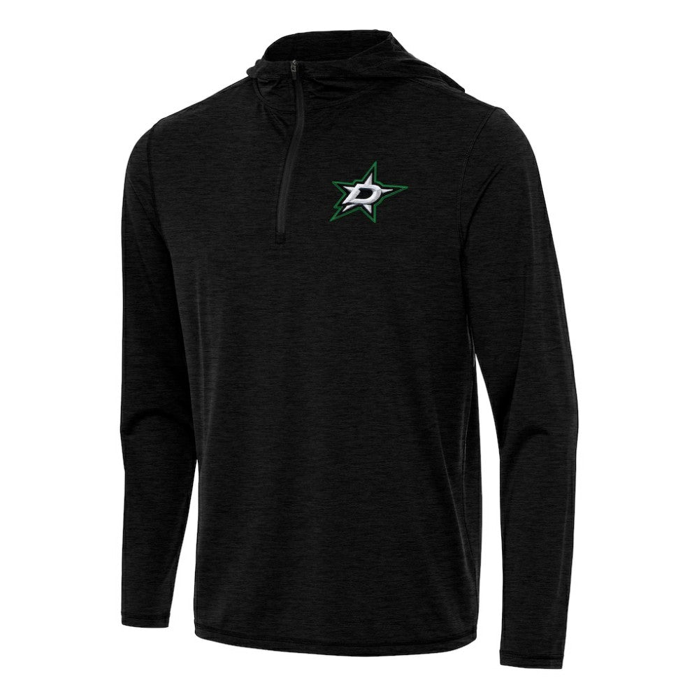 Dallas Stars Antigua Tidy Quarter-Zip Hoodie - Heather Black - NHL