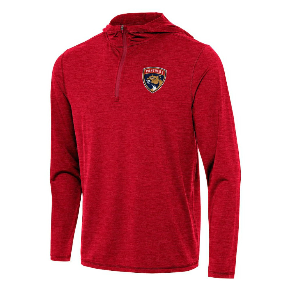 Florida Panthers Antigua Tidy Quarter-Zip Hoodie - Heather Red - NHL
