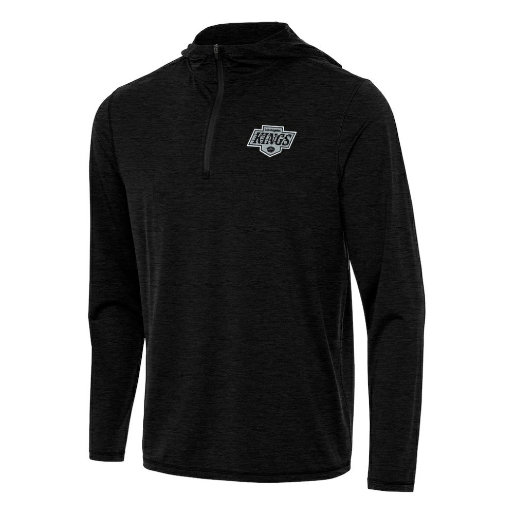 Los Angeles Kings Antigua Tidy Quarter-Zip Hoodie - Heather Black - NHL