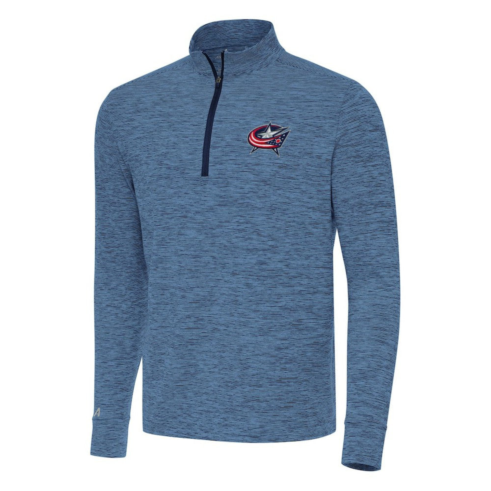 Columbus Blue Jackets Antigua Cause Quarter-Zip Top - Heather Navy - NHL