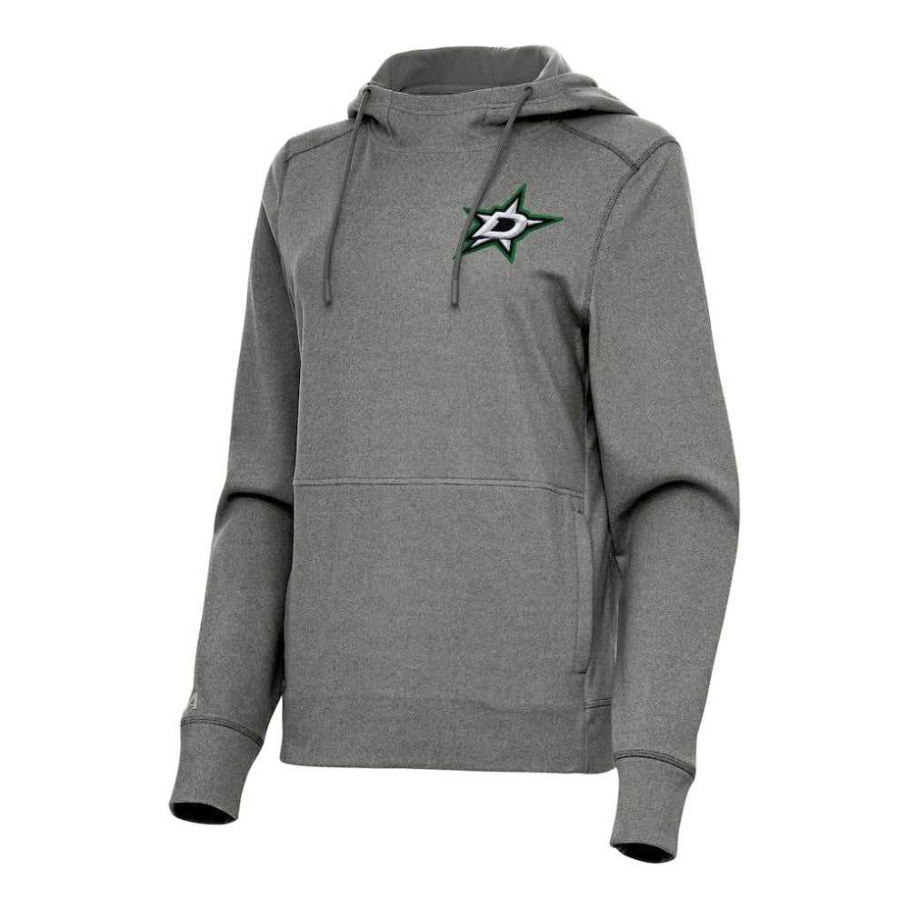 Dallas Stars Antigua Women's Justice Pullover Hoodie - Heather Black - NHL