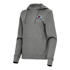 Colorado Avalanche Antigua Women's Justice Pullover Hoodie - Heather Black - NHL