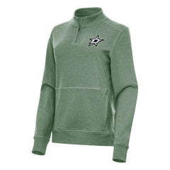 Dallas Stars Antigua Women's Crush Quarter-Zip Fleece Sweatshirt - Hunter Green - NHL