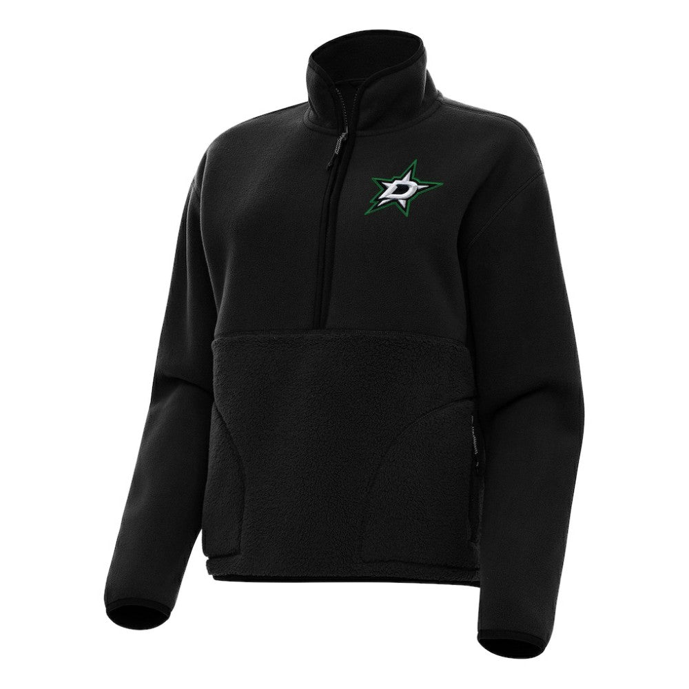 Dallas Stars Antigua Women's Figure Half-Zip Pullover Sweatshirt - Black - NHL