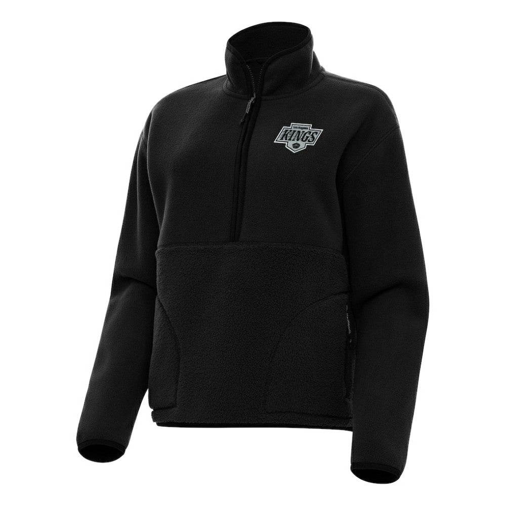 Los Angeles Kings Antigua Women's Figure Half-Zip Pullover Sweatshirt - Black - NHL