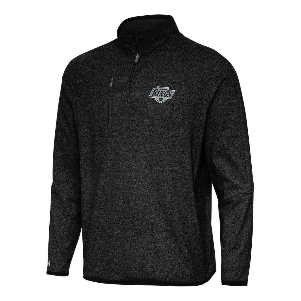Los Angeles Kings Antigua Certain Quarter-Zip Tri-Blend Sweatshirt - Heather Black - NHL