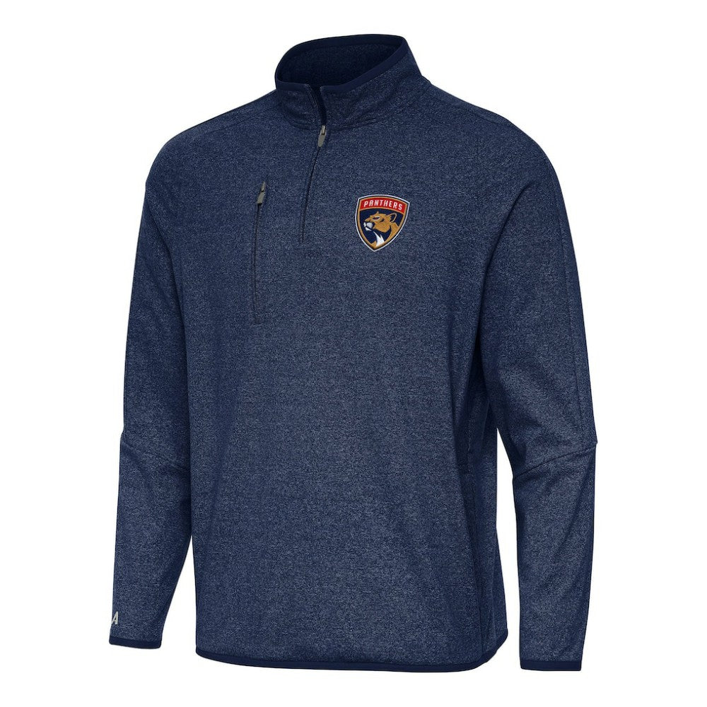 Florida Panthers Antigua Certain Quarter-Zip Tri-Blend Sweatshirt - Heather Navy - NHL