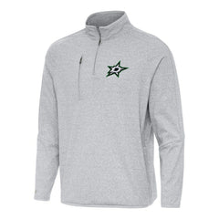 Dallas Stars Antigua Certain Quarter-Zip Tri-Blend Sweatshirt - Heather Gray - NHL