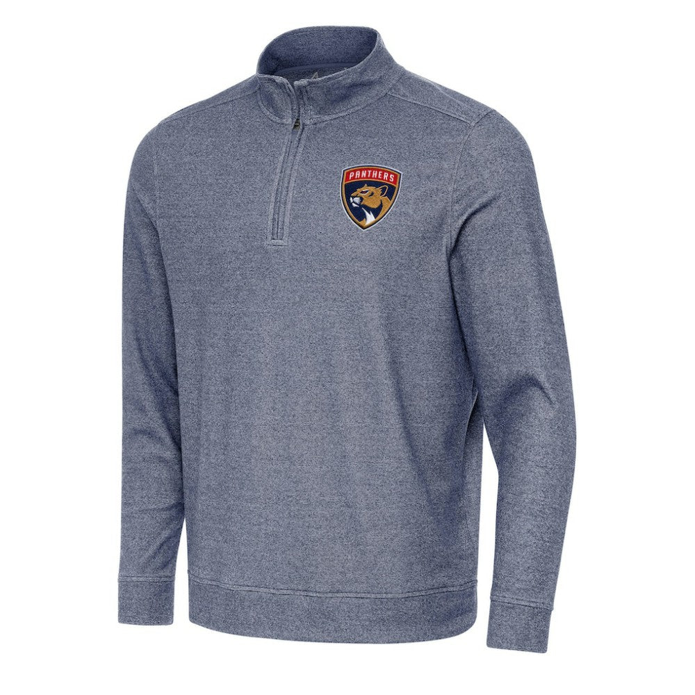 Florida Panthers Antigua Subtle Quarter-Zip Sweatshirt - Heather Navy - NHL