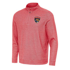 Florida Panthers Antigua Subtle Quarter-Zip Sweatshirt - Heather Red - NHL