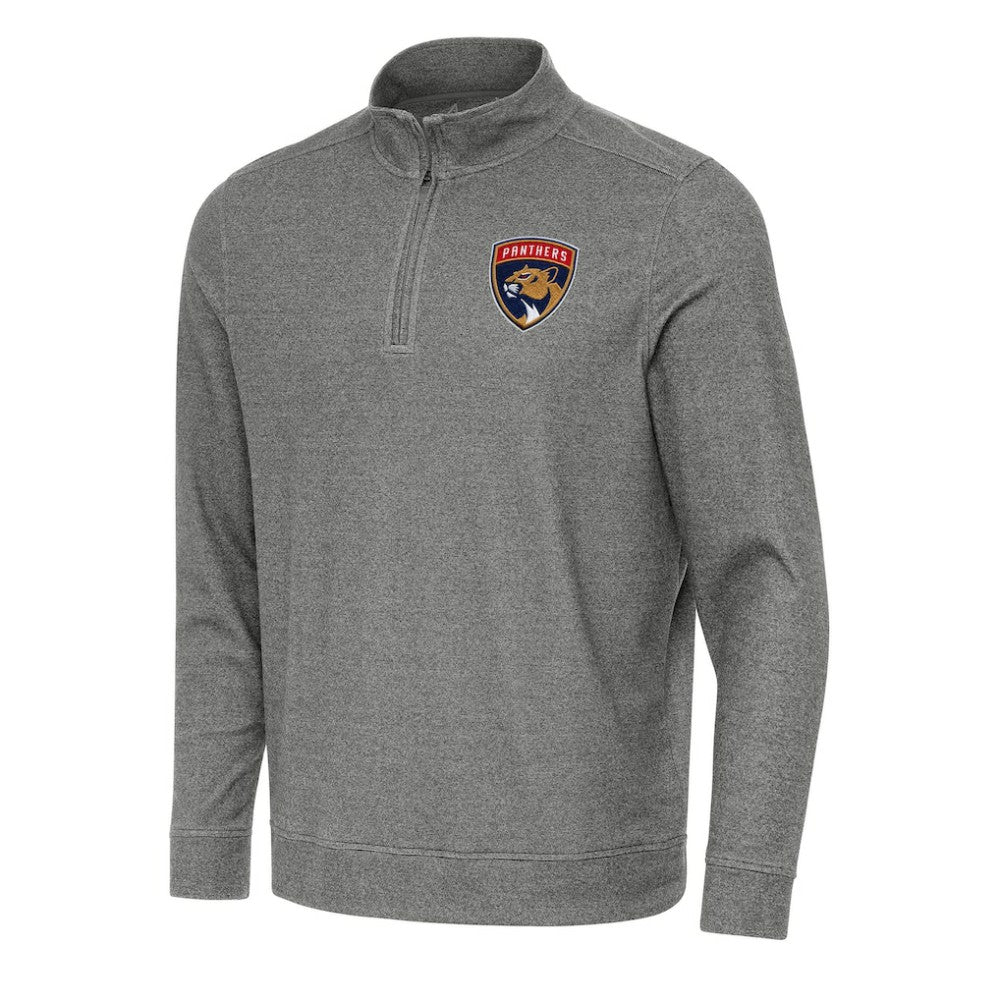 Florida Panthers Antigua Subtle Quarter-Zip Sweatshirt - Heather Black - NHL