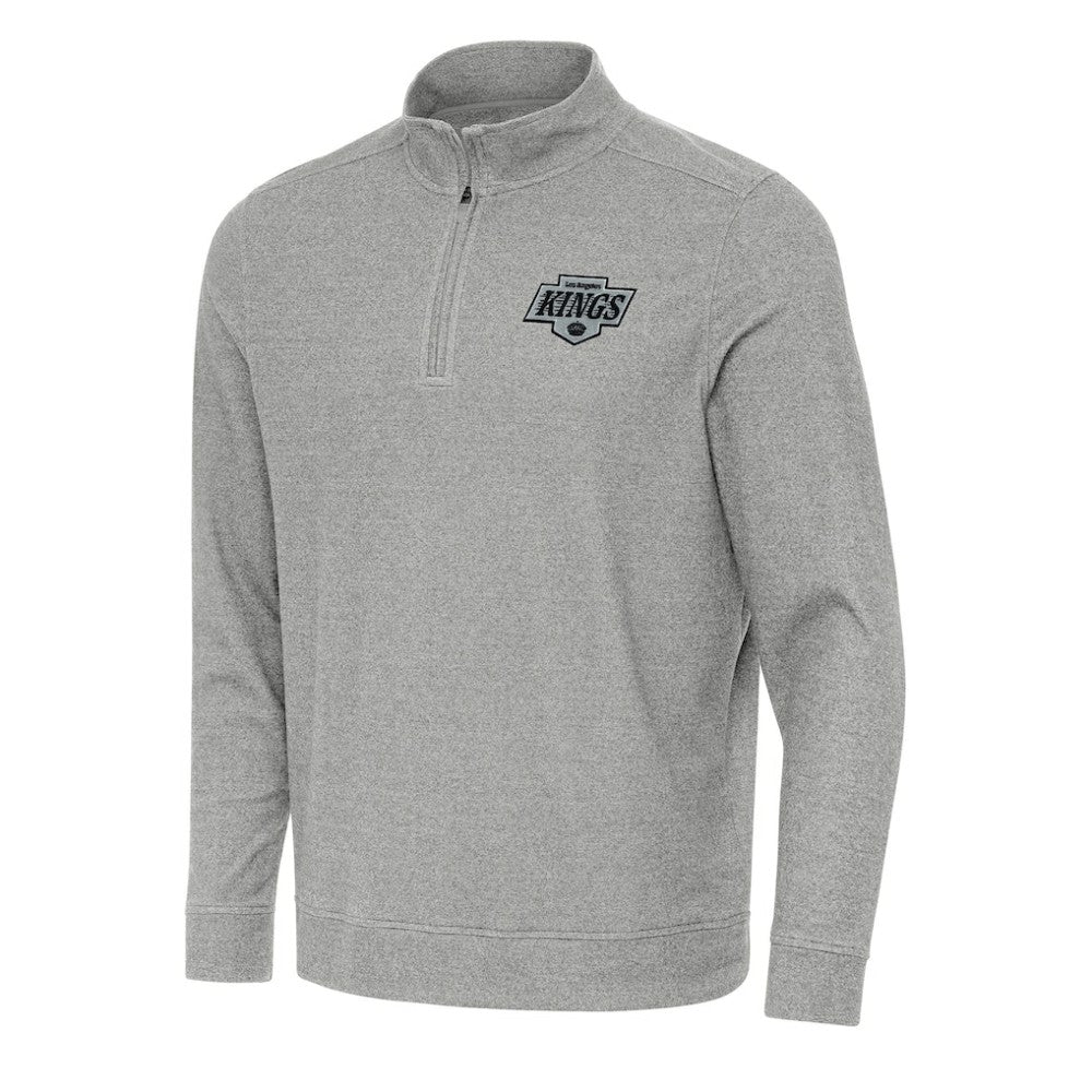 Los Angeles Kings Antigua Subtle Quarter-Zip Sweatshirt - Heather Gray - NHL