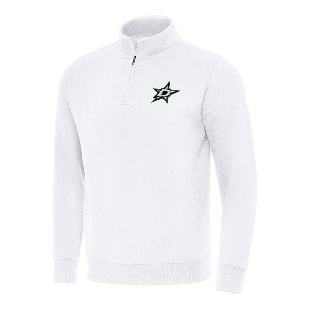 Dallas Stars Antigua Victory Quarter-Zip Mock Sweatshirt - White - NHL