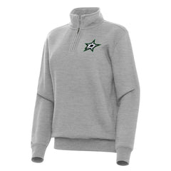 Dallas Stars Antigua Women's Victory Quarter-Zip Sweatshirt - Heather Gray - NHL