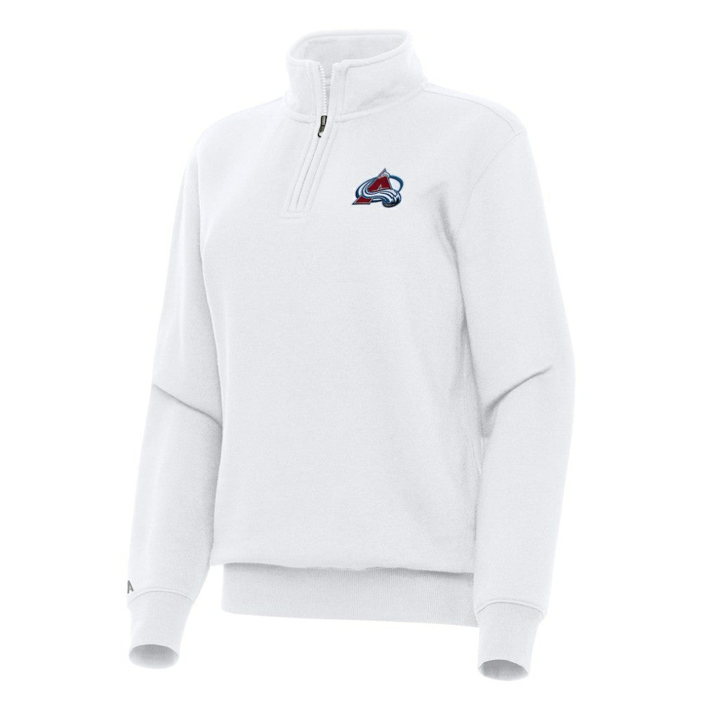Colorado Avalanche Antigua Women's Victory Quarter-Zip Sweatshirt - White - NHL