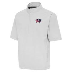 Columbus Blue Jackets Antigua Brisk Quarter-Zip Windbreaker - Heather Gray - NHL