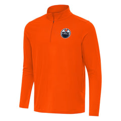 Edmonton Oilers Antigua Intent Quarter-Zip Top - Orange - NHL