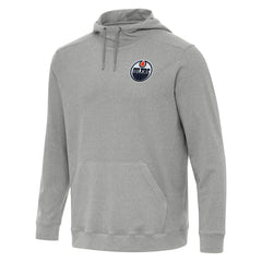 Edmonton Oilers Antigua Cloud Pullover Hoodie - Heather Gray - NHL