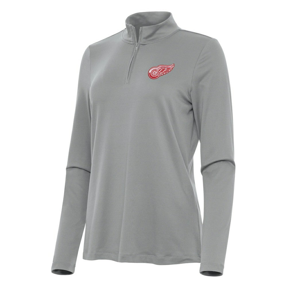 Detroit Red Wings Antigua Women's Reprocess Quarter-Zip Top - Gray - NHL