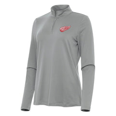 Detroit Red Wings Antigua Women's Reprocess Quarter-Zip Top - Gray - NHL