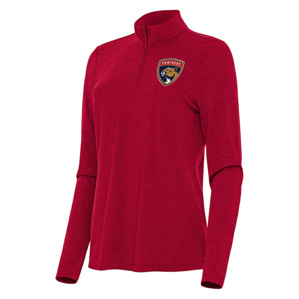 Florida Panthers Antigua Women's Bright Quarter-Zip Top - Heather Red - NHL