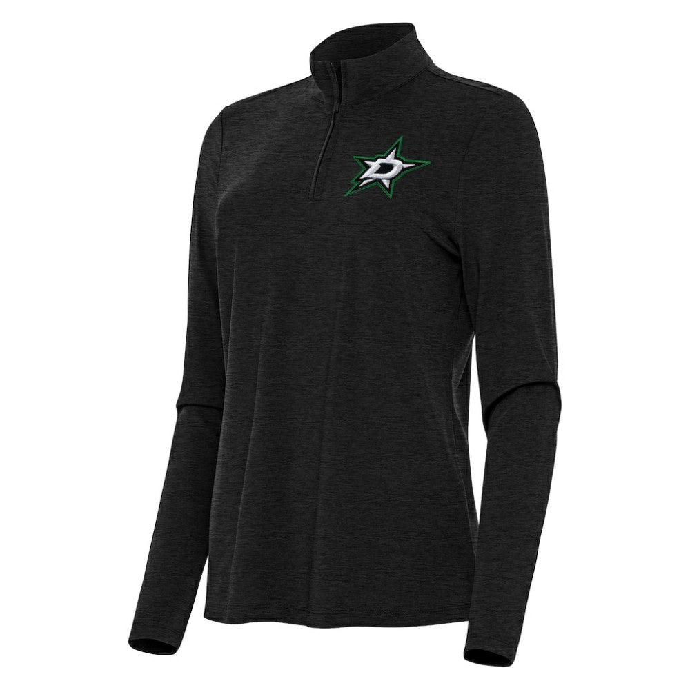 Dallas Stars Antigua Women's Bright Quarter-Zip Top - Heather Black - NHL