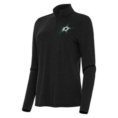 Dallas Stars Antigua Women's Bright Quarter-Zip Top - Heather Black - NHL