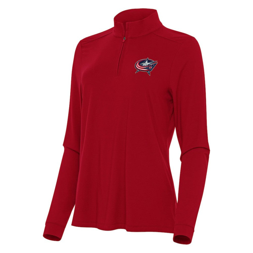 Columbus Blue Jackets Antigua Women's Intent Quarter-Zip Top - Red - NHL