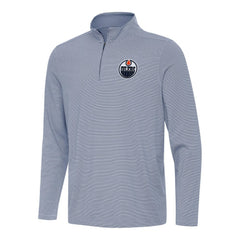 Edmonton Oilers Antigua Twine Quarter-Zip Top - Navy - NHL